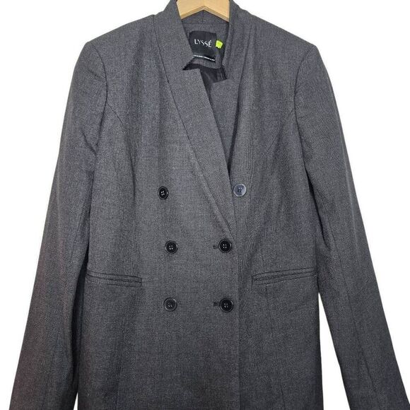 Lysse Double Breasted Blazer Jacket Womens Size Small Gray Career Workwear - Picture 3 of 7